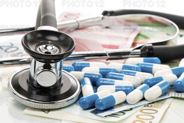 Banknotes with stethoscope