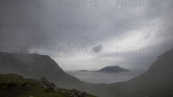 The wild landscape of the Faroe Islands in the North Atlantic