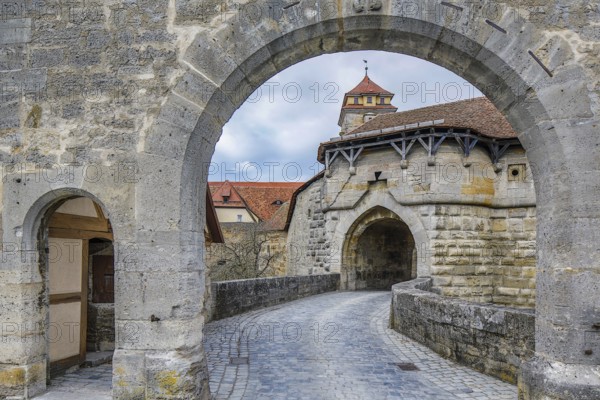 Town gate Spitalbastei or Spitalbastion, Rothenburg ob der Tauber, district of Ansbach, Middle Franconia, Franconia, Free State of Bavaria, Germany