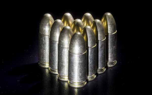 The bullets on black background