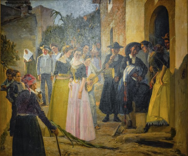 Country party, Pedro Blanes Viale, 1898, oil on canvas, Museu de Mallorca, Palma, Majorca, Spain