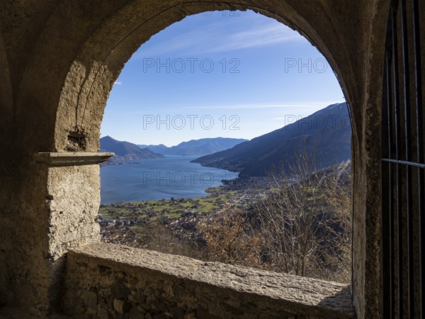 Landscape of Lake Como from the alps of Peglio