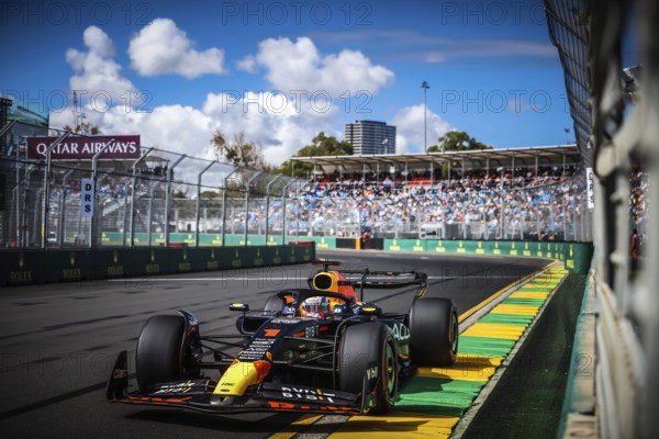 MELBOURNE, AUSTRALIA, MARCH 31: Max Verstappen drives the Oracle Red Bull Racing RB19 during practice in the 2023 Australian Grand Prix at Albert Park in Melbourne, Australia
