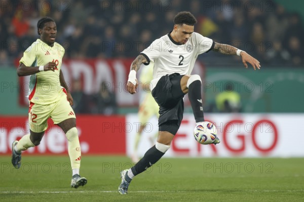 Football, U21, Friendly match, 2024/2025, Germany U21 vs. Spain U21, 25.03.2025, Merck-Stadion am Böllenfalltor, Darmstadt, Germany, Pharrel Nnamdi COLLINS (Germany U21, 02) on the ball