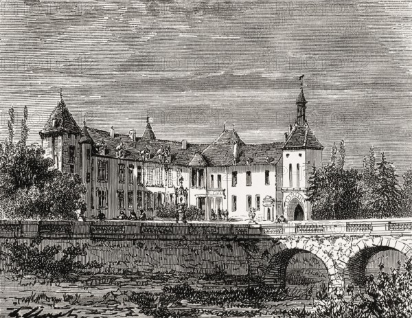 Epoisses castle, château d'Époisses, village d'Époisses, Burgundy, Côte-d'Or, France, former home of Marie de Rabutin-Chantal, marquise de Sévigné, also known as Madame de Sévigné or Mme de Sévigné, French aristocrat