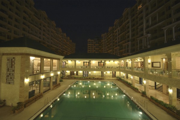Swimming pool in night, Bombay Mumbai, Maharashtra, India