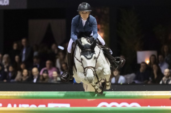 Zascha Nygaard Lill of Denmark competes in the equestrian Audi Grand Prix at Jumping International Bordeaux, in Bordeaux, France