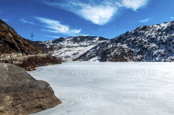 Frozen of changu lake, gangtok, sikkim, india, asia