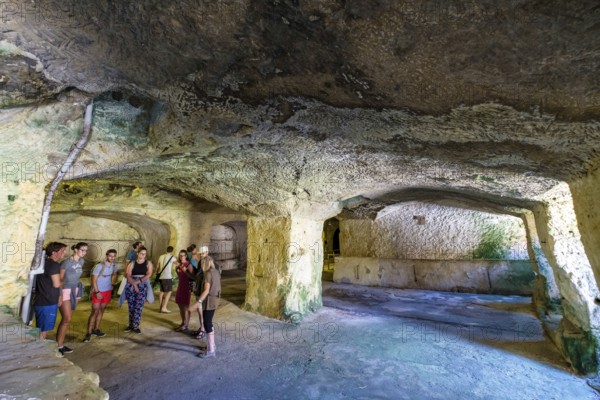 Underground gallery, castle of San Felipe, 16th century, mouth of the port of Mahón, municipality of Villacarlos, Menorca, balearic islands, Spain