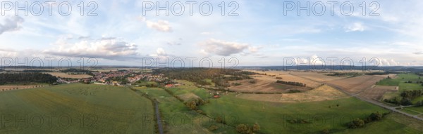 Aerial view panorama Westerhausen Harz