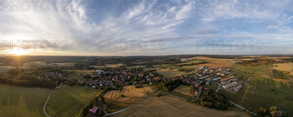 Aerial photos from Allrode Harz sunset