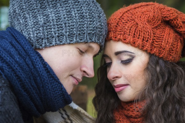 Portrait of couples in the autumn garden