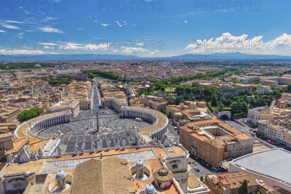 Rome Vatican Italy, high angle view city skyline at St. Peter's Square