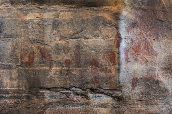 Aboriginal rock carvings, Kadadu National Park, Ubirr, or Obiri Rock, Northern Territory, Australia