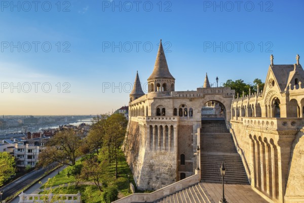 Budapest Hungary, city skyline at Fisherman and Danube River