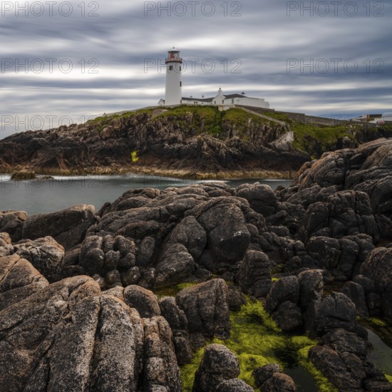 A long exposure view of Fanad Head Lighthouse and Peninsula on the northern coast of Ireland