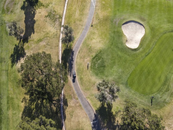 Aerial top view of golf, Rancho Bernardo, San Diego County, California. USA