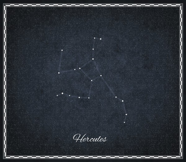 Hercules star constellation, Night sky, Cluster of stars, Deep space, Celestial Strongman, Strongman constellation