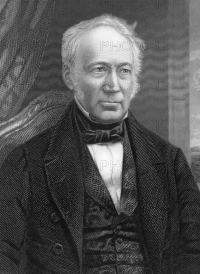 Andrew Ure (1778-1857) on engraving from 1800s. Scottish doctor, scholar and chemist. Engraved by C.Cook after a picture by W.H.Diamond and published by W.Mackenzie