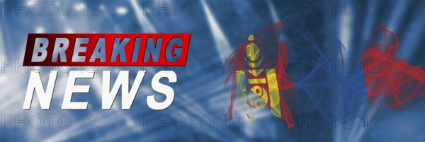 Mongolia Breaking News, Smoke Flag Background