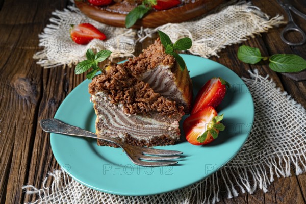 Delicious and creamy zebra cheesecake