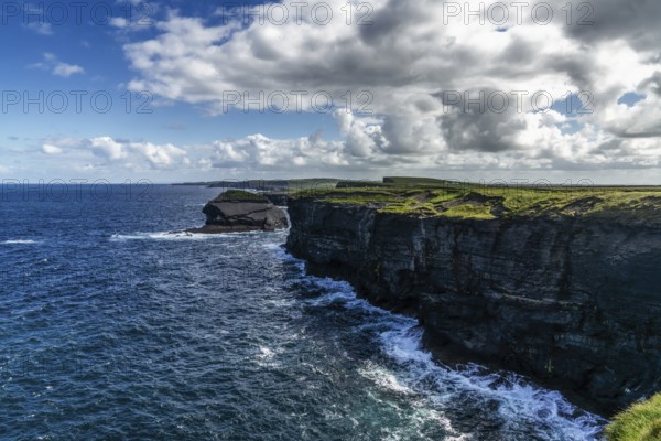 A view of the rugged coastline and Kilkee Cliffs in western Ireland