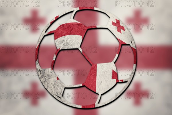 Soccer ball national Georgia flag. Georgia football ball