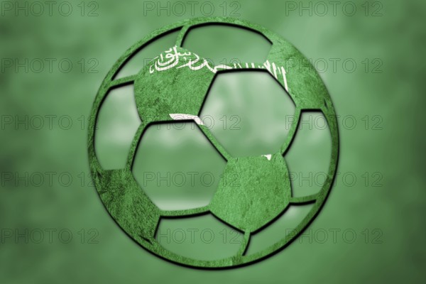 Soccer ball national Saudi Arabia flag. Saudi Arabia football ball