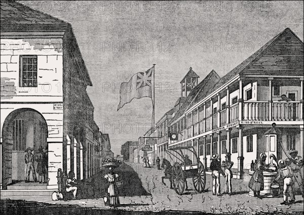 Kingston, capital of Jamaica, Caribbean Sea, 19th century