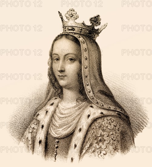 Joan of Burgundy, Jeanne de Bourgogne, Johanna von Burgund, 1293-1349, also known as Joan the Lame or Jeanne la Boiteuse, Queen of France as the first wife of King Philip VI
