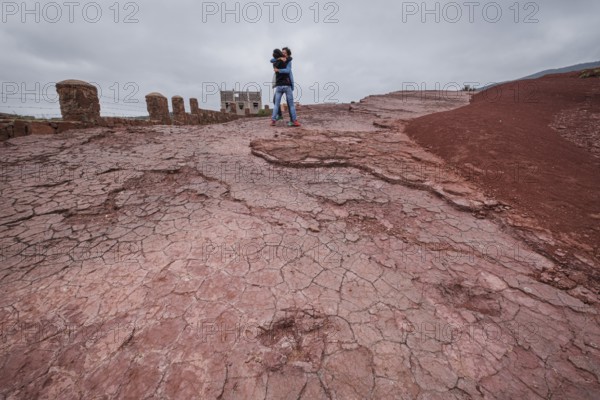 Dinosaur footprints, middle to upper jurassic, geo park Iouaridene, Beni Mellal-Khenifra, Atlas mountain range, morocco