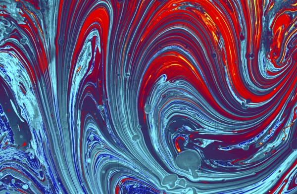 Traditional Ottoman Turkish marbling art patterns as abstract colorful background