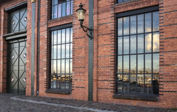 Harbour reflection in the window
