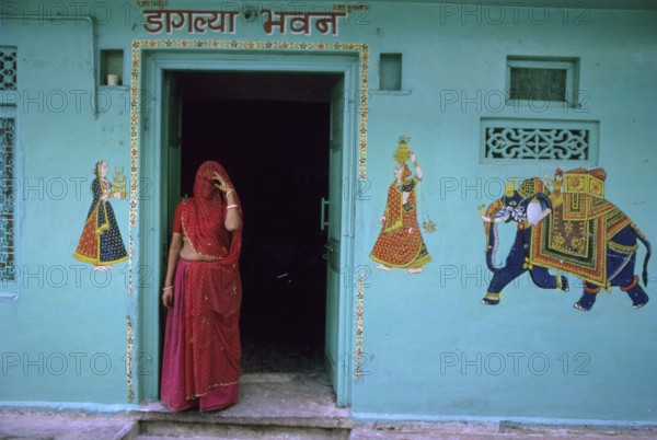 Painted Village House Door, Rajasthan, India