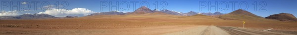Mountain panorama in the Atacama Desert in Chile near San Pedro de Atacama
