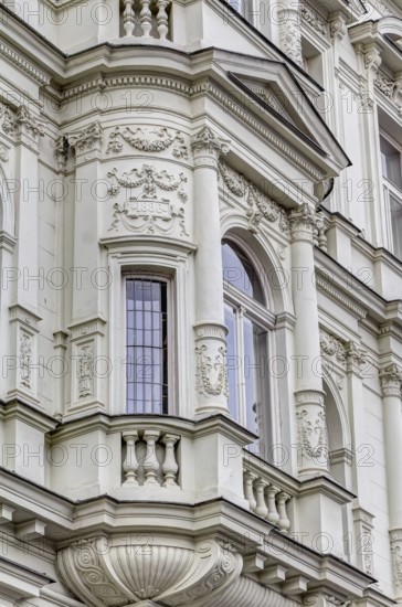 One of the residential buildings in the art-nouveau style in Prague