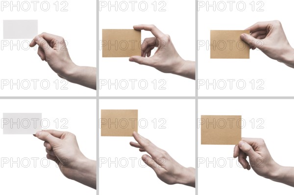 Crop hands with visiting cards. Resolution and high quality beautiful photo