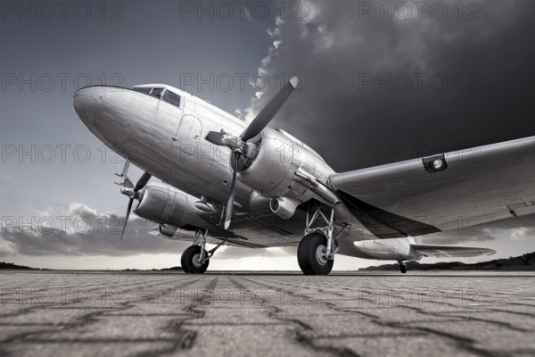 low angle shot of an historical airplane