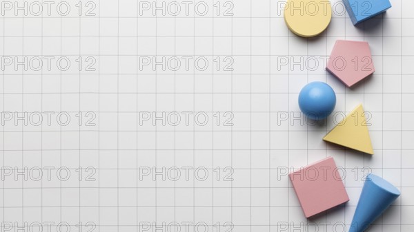 Top view geometric forms with copy space