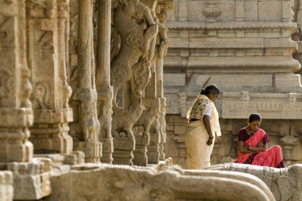Krishna temple, Hampi, Karnataka, South India, India, Asia. UNESCO World Heritage Site