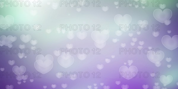 Colorful romantic hearts bokeh using as background, Valentines Day or Mother Day concept