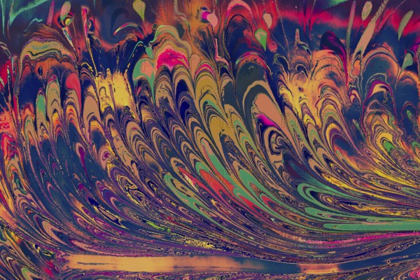 Traditional Ottoman Turkish abstract marbling art patterns as background
