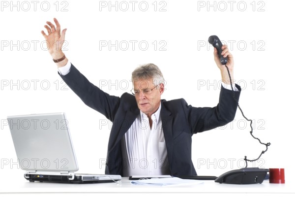 Man in panic by bad results in business