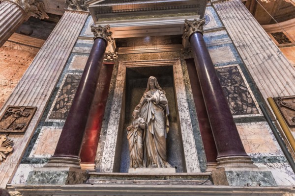 ROME, ITALY, JUNE 14, 2015 : interiors and architectural details of the pantheon, june 14, 2015, in Rome, Italy