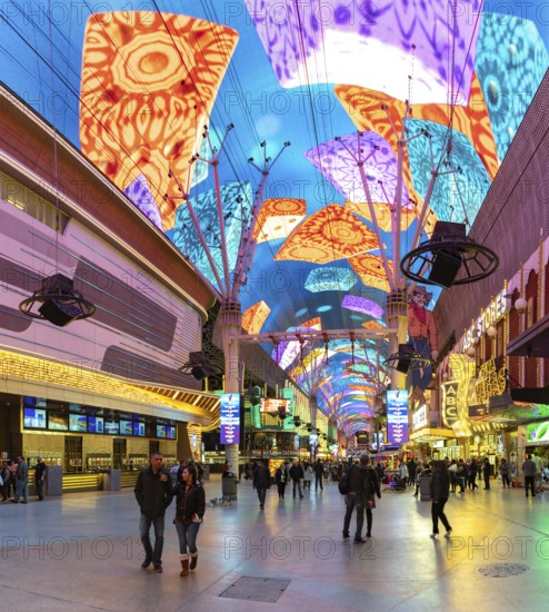 A picture of the colorful Fremont Street Experience