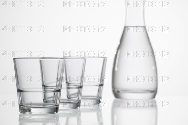 Glasses of water on the glass table