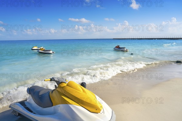 Playa del Carmen beach in Riviera Maya Caribbean at Mayan Mexico