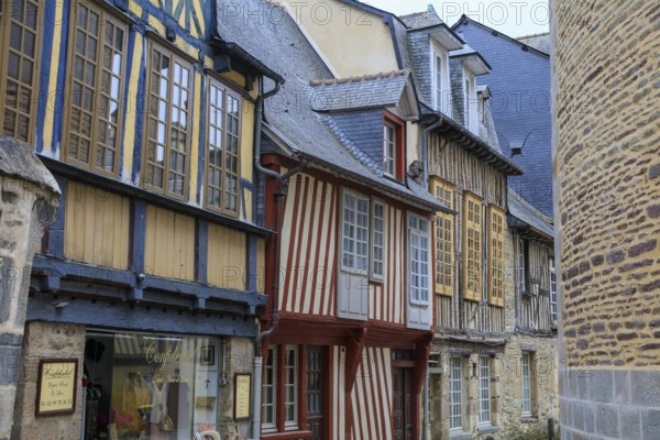 Half-timbered houses in Rue de la Psalette, Rennes, Ille-et-Vilaine department, Bretagne Breizh region, France