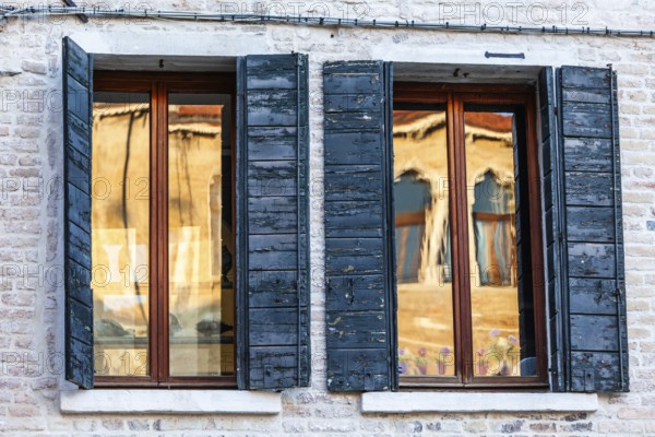 Reflection in a window, Venice, Italy