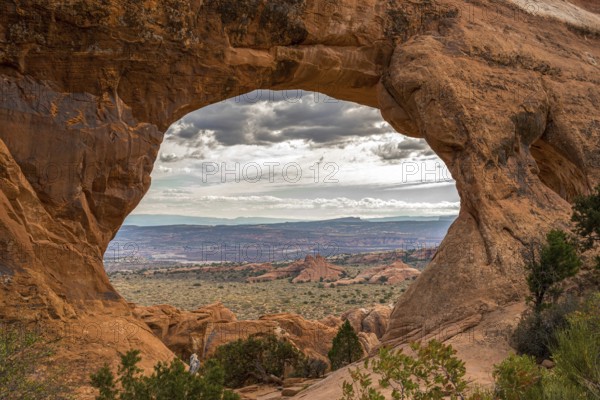 Great view on the Partition Arch in the Arches National Park, USA